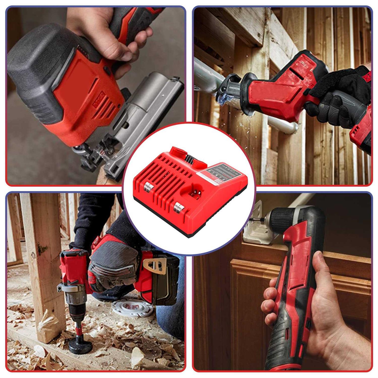 Replace M18 Lithium-Ion Battery Charger for Milwaukee 14.4V - Image 2