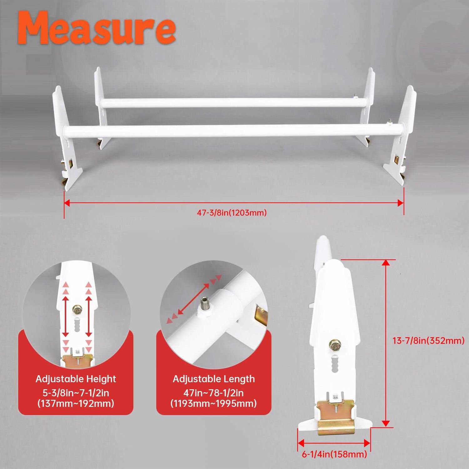 ECOTRIC Adjustable Van Roof Ladder Rack 500LBS 2 Bars for Chevy Dodge Ford GMC Express 77 - Image 3