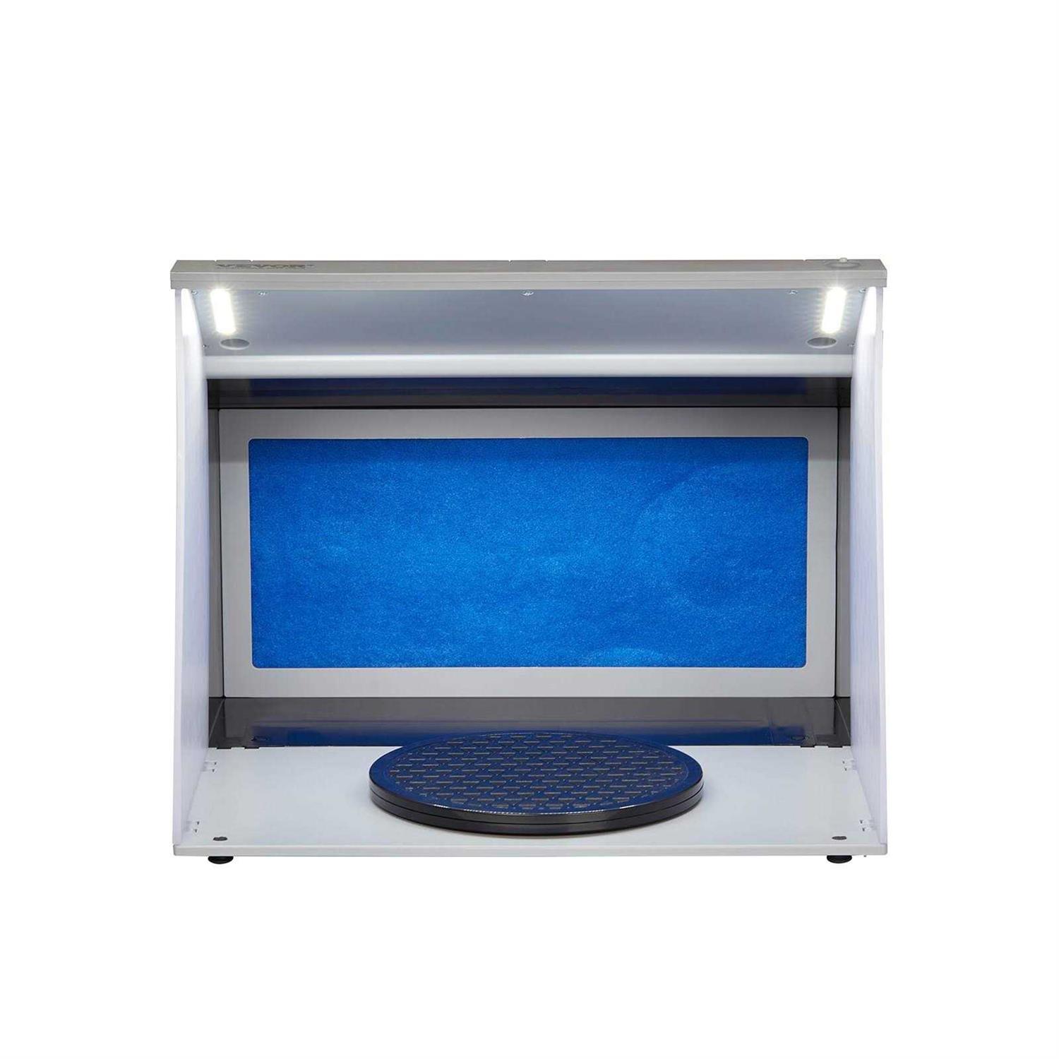 VEVOR Airbrush Spray Booth Portable Hobby Airbrush Paint Spray Booth Kit with 4 LED Light Powerful Dual Exhaust Fans Turntable and 6 ft Extension