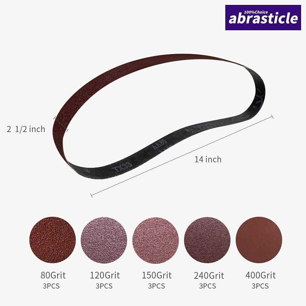 abrasticle 15 Pcs 2-12 x 16 Inch Assorted Aluminum Oxide Sanding Belt - Image 2