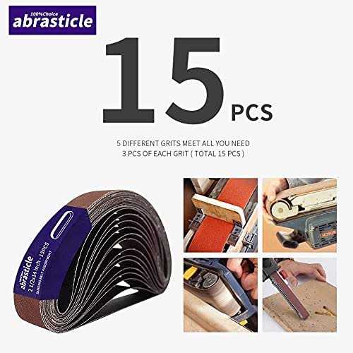 abrasticle 15 Pcs 2-12 x 16 Inch Assorted Aluminum Oxide Sanding Belt - Image 3