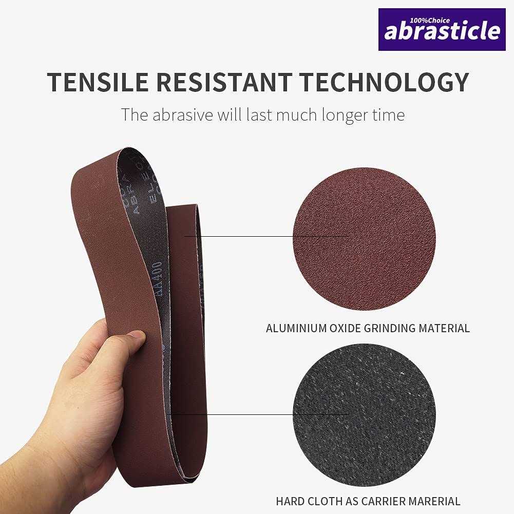 abrasticle 15 Pcs 2-12 x 16 Inch Assorted Aluminum Oxide Sanding Belt - Image 5