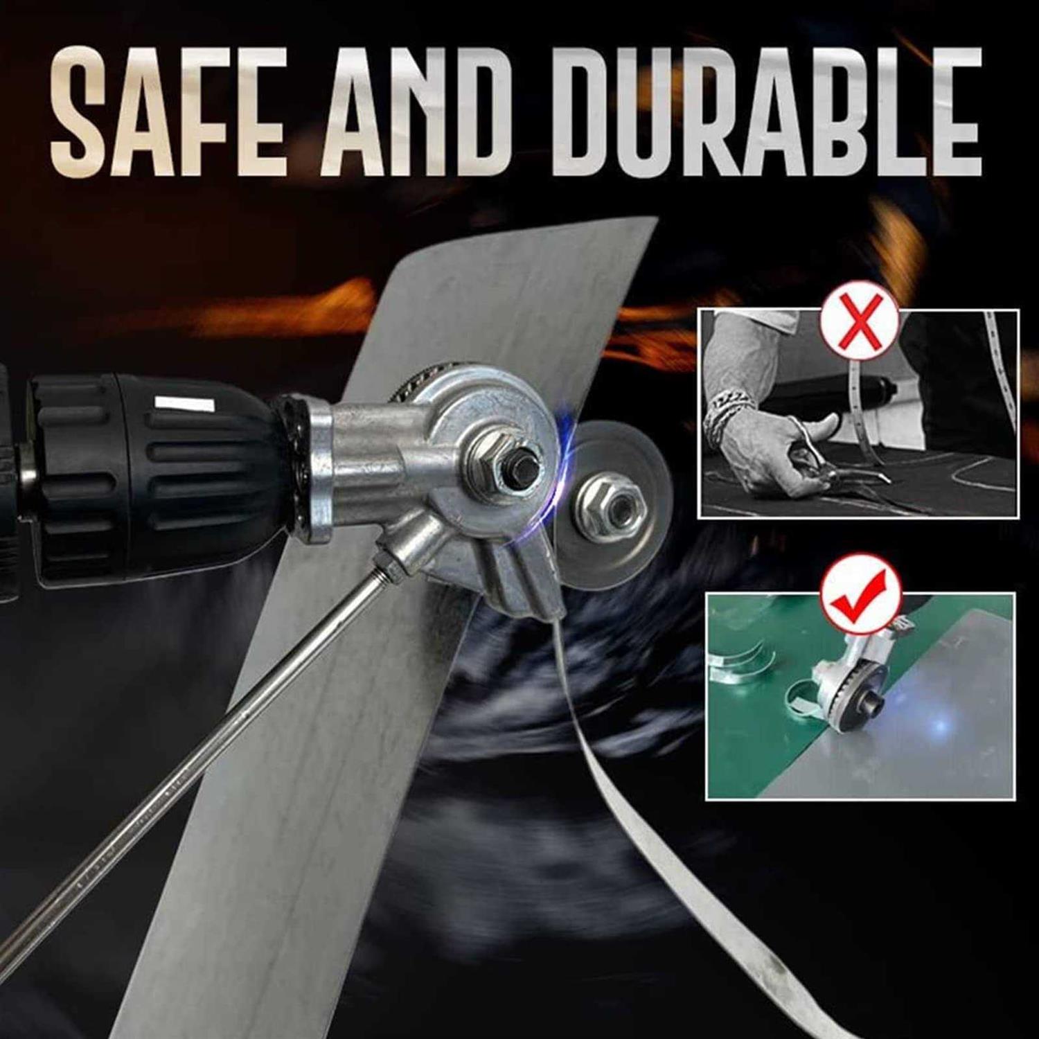 Quarfoil 2023 New Electric Drill Plate Cutter Attachment Drill Attachment Metal Cutter Sheet Metal Cutter Drill Attachment Double Headed Sheet Metal Nibbler - Image 2