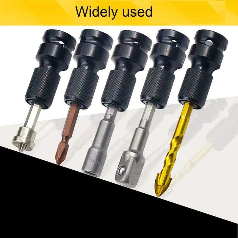 DCA 2pcs 1/2 inch Square Drive to 1/4 inch Hex Female Socket Adapter Converter Chuck Adapter for Impact Air and Electric Wrench - Image 5