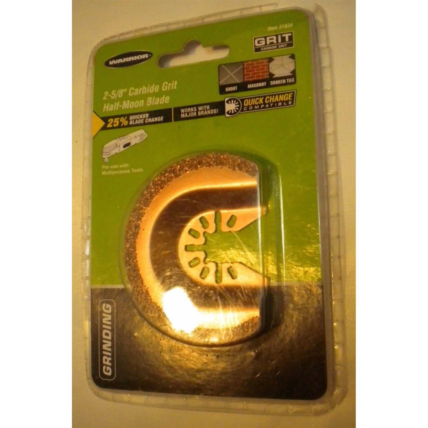 Warrior 2-5/8 in. Carbide Grit Multi-Tool Half-Moon Blade 61834 - Image 2