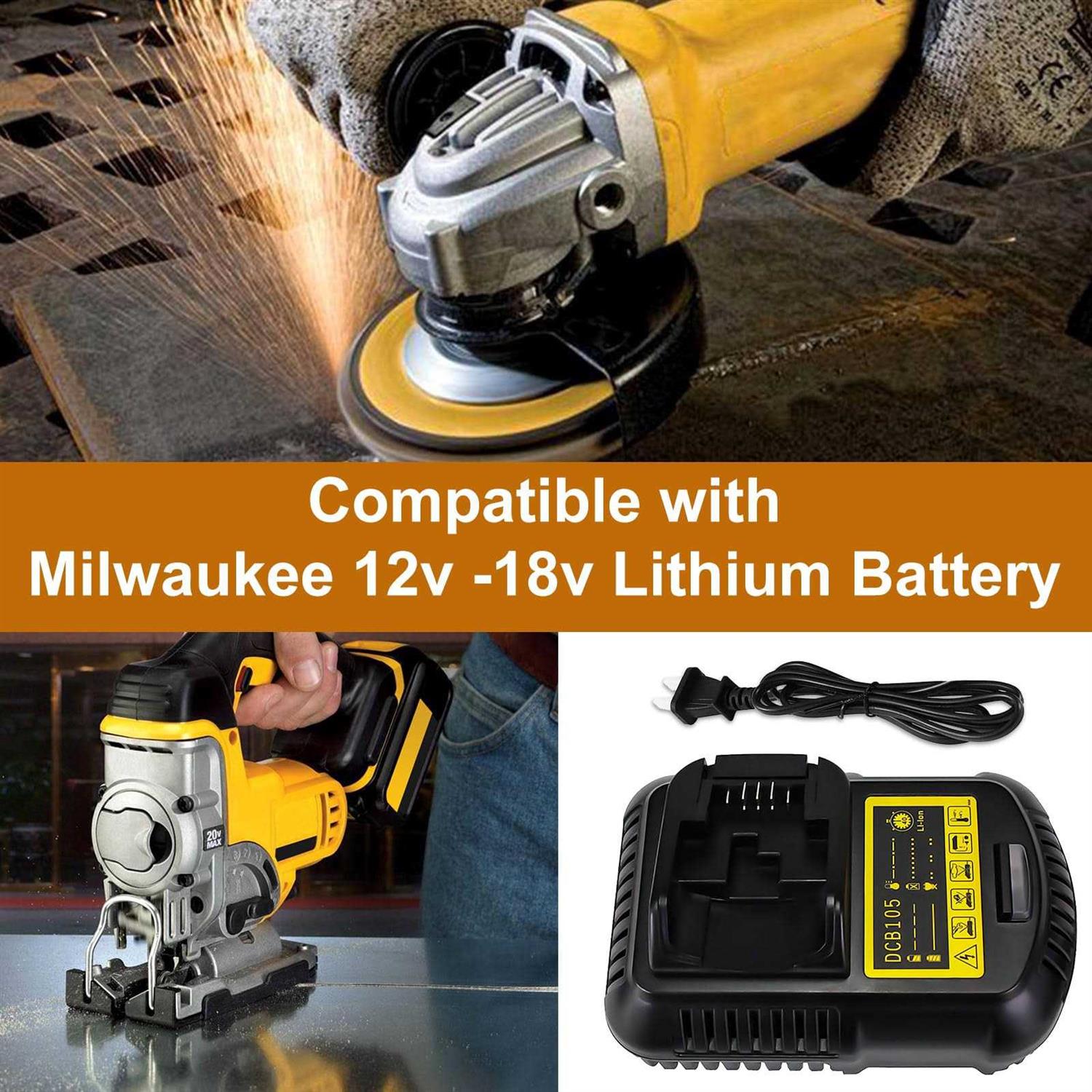 Replacement for Dewalt DCB105 Dcb112 Dcb115 12v/20v MAX Lithium Ion Battery Charger Compatible with Dewalt DCB201 DCB200 Dcb204 Dcb206 DCB207 Dcb203 - Image 2