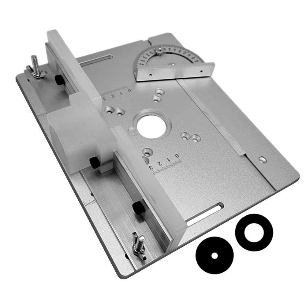Aluminum Router Table Insert Plate W/miter Gauge for Woodworking Benches Table Saw Multifunctional Trimmer Engraving Machine