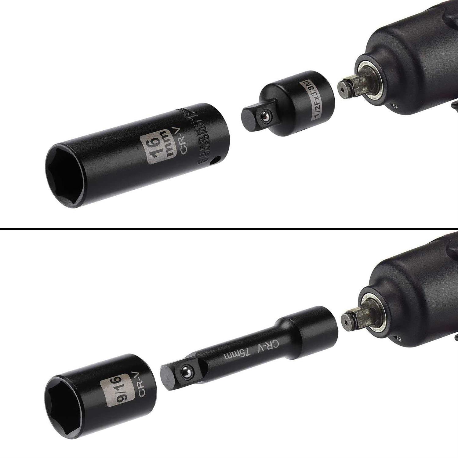 Mayouko 48 Pieces 3/8 Drive Impact Socket Set SAE/Metric - Image 5