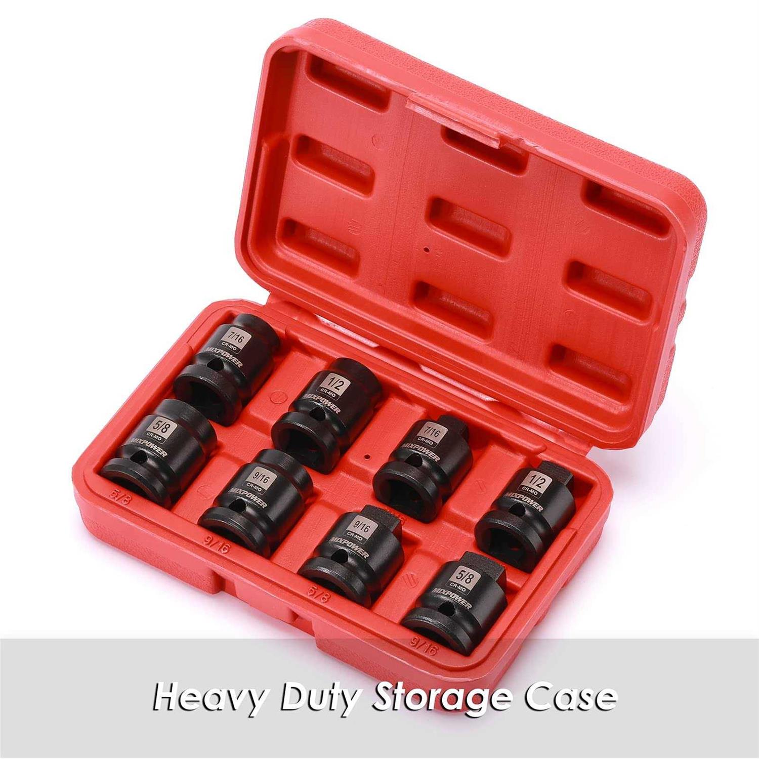 MIXPOWER 8 Pieces 1/2-inch Drive Pipe Plug Socket Set - Image 2