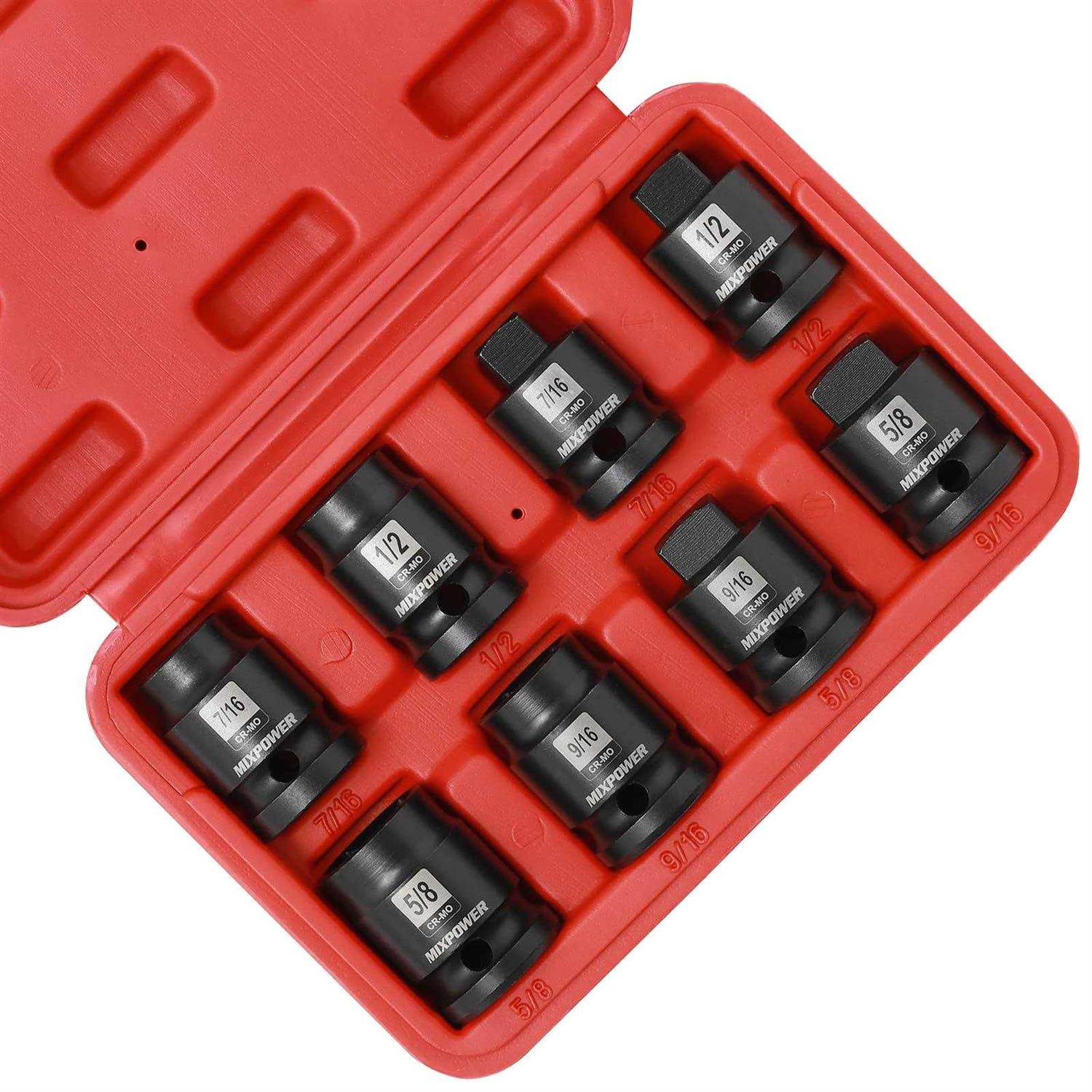 MIXPOWER 8 Pieces 1/2-inch Drive Pipe Plug Socket Set - Image 3