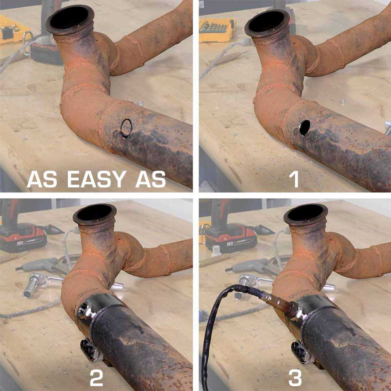 GlowShift Clamp-On Wideband Air/Fuel Ratio Gauge Oxygen O2 Sensor Bung Adapter - Image 4
