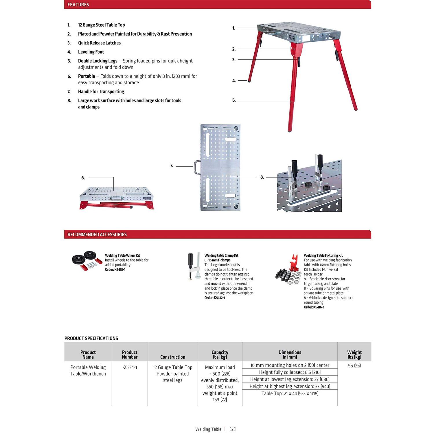 Lincoln Electric Portable Welding Table K5334-1 - Image 3