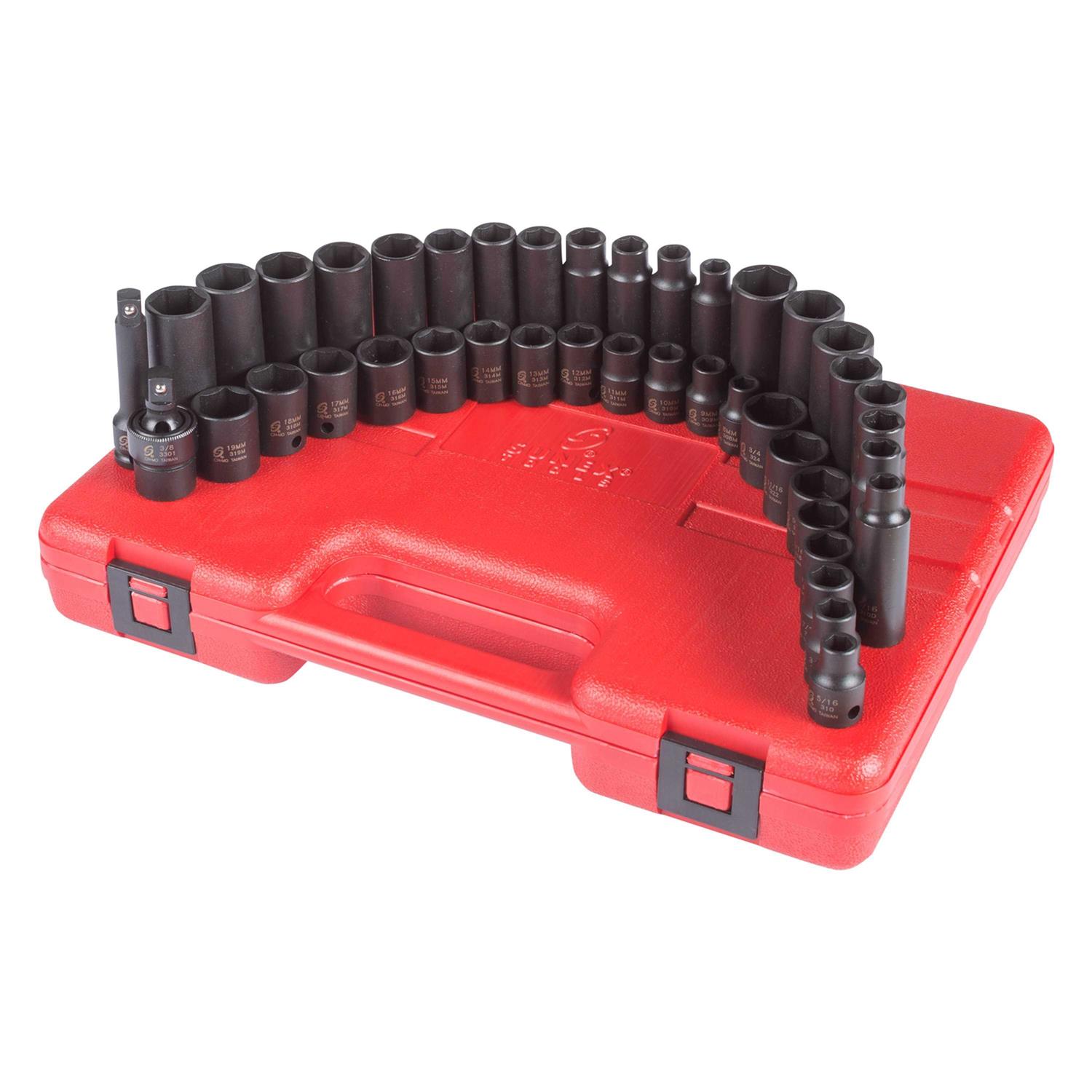 Sunex 42 Piece Drive Impact Socket Master Set 3342