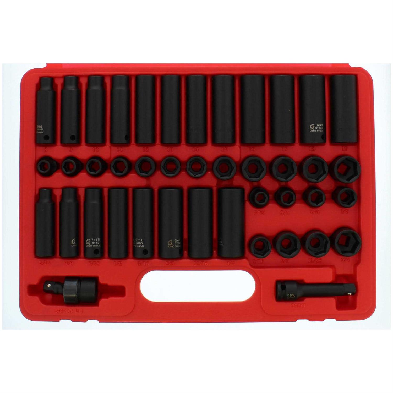 Sunex 42 Piece Drive Impact Socket Master Set 3342 - Image 3
