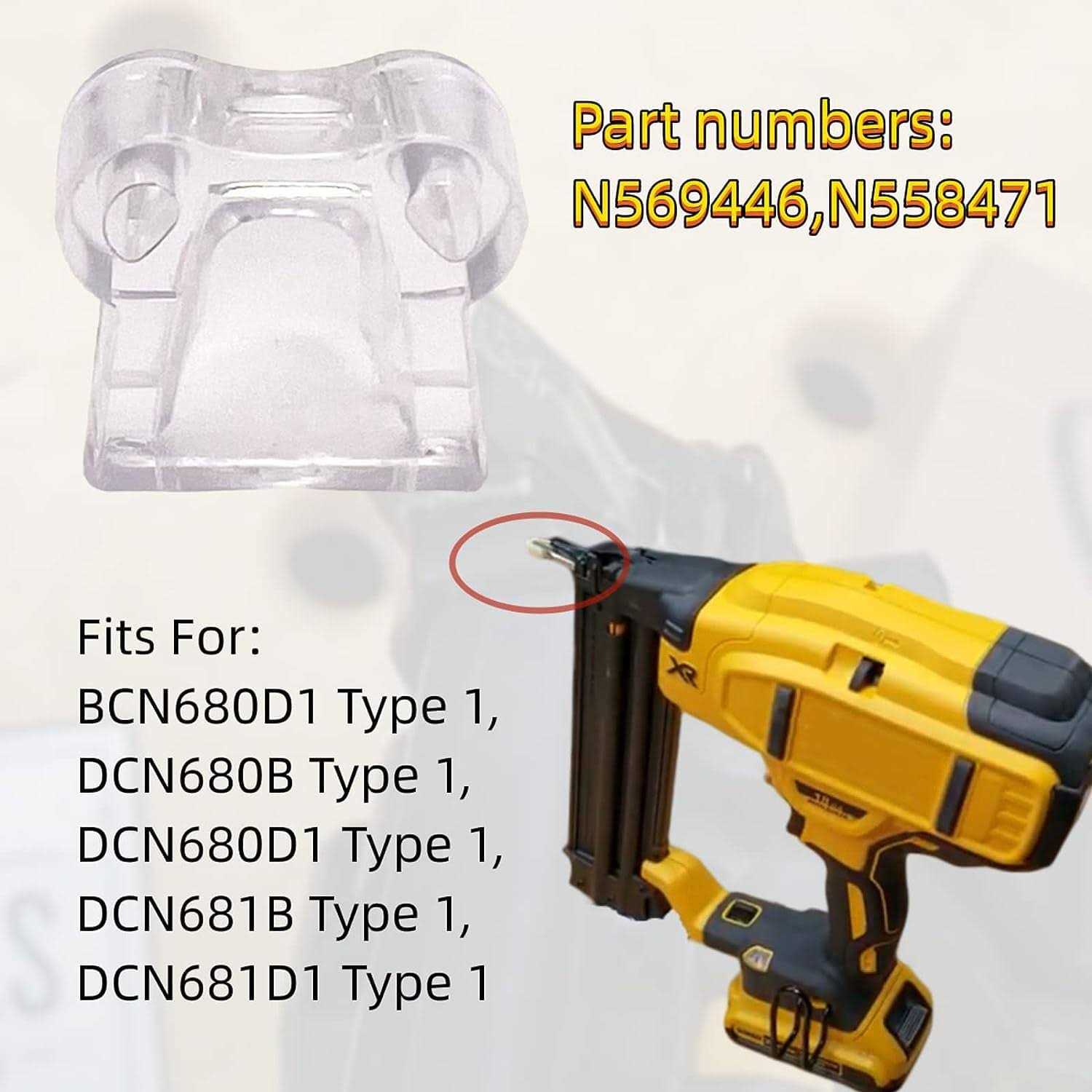 SURPOUF N558471 N569446 Compatible with Nailer No Mar Tip DeWalt Replaces DCN680D1 DCN680B DCN681B DCN681D1 - Image 2