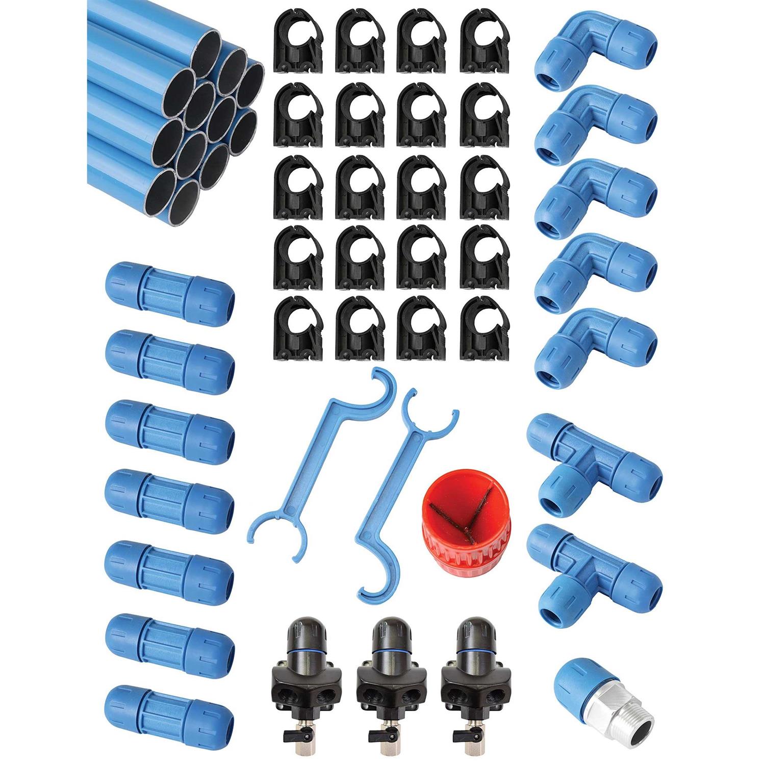 RapidAir F28070 Fastpipe 3/4-Inch Compressed Air Aluminum Piping System 90-Foot Master Kit