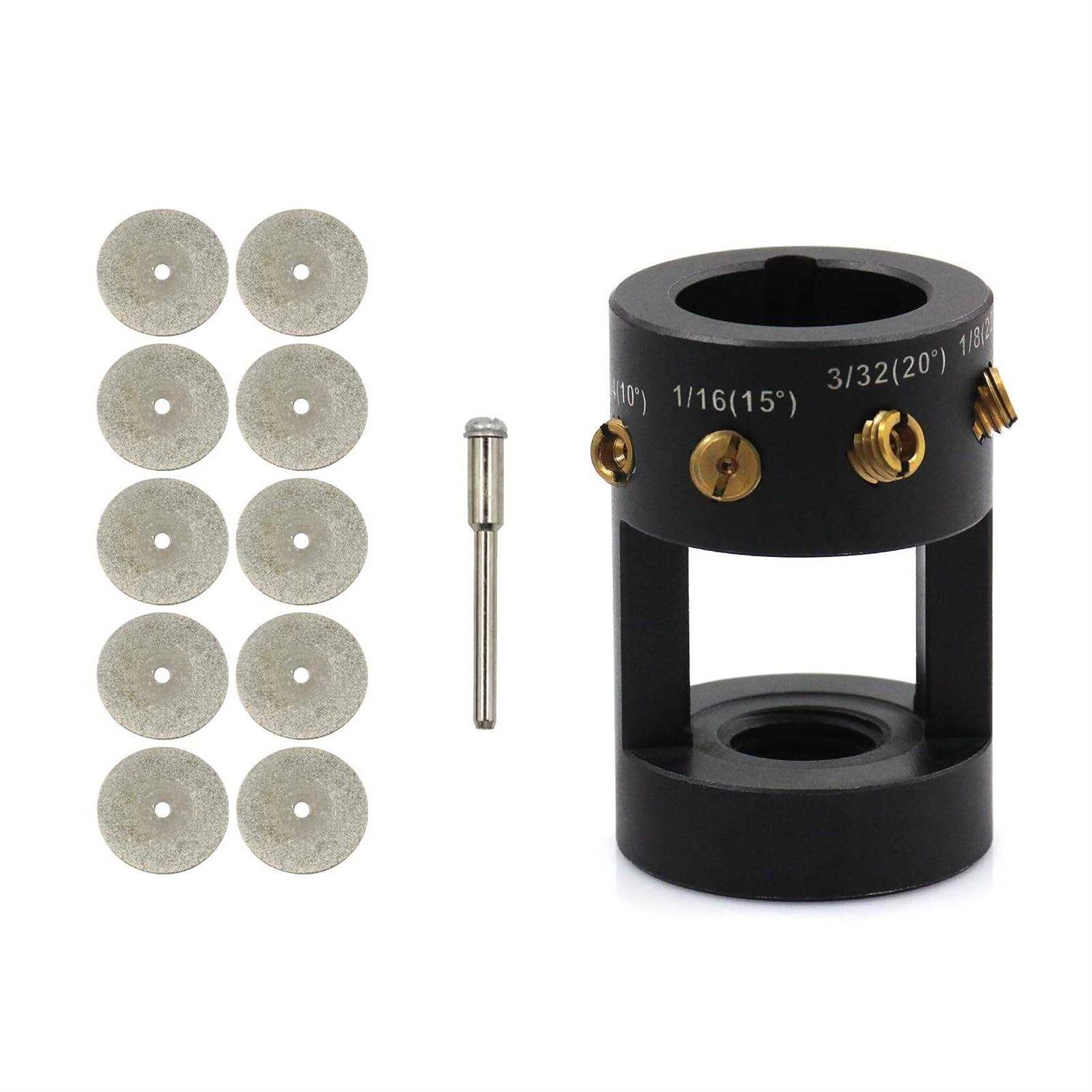 Aluminum TIG Sharpener Welding Tungsten Grinder Head Tool,Tungsten Electrode Sharpener Grinder Head TIG Welding Tool with 4 Cut-Off Slot Multi-Angle