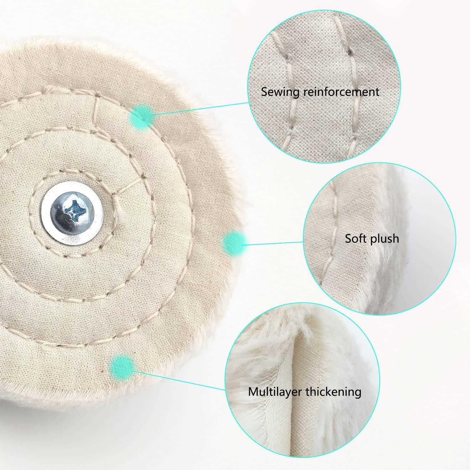 Tworider 6 Pcs Buffing Wheel for Drill,Buffing Pad Polishing Wheel Kits,Wheel Shaped Polishing Tool for Metal Aluminum,Stainless Steel,Chrome - Image 3