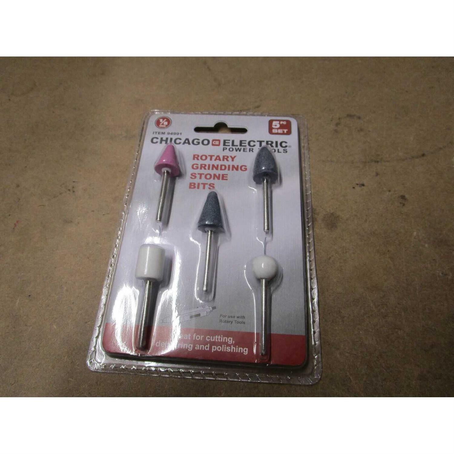 Chicago Pneumatic Stone Rotary Grinding Bits with 1/8 inch Shank 5 Piece - Image 3