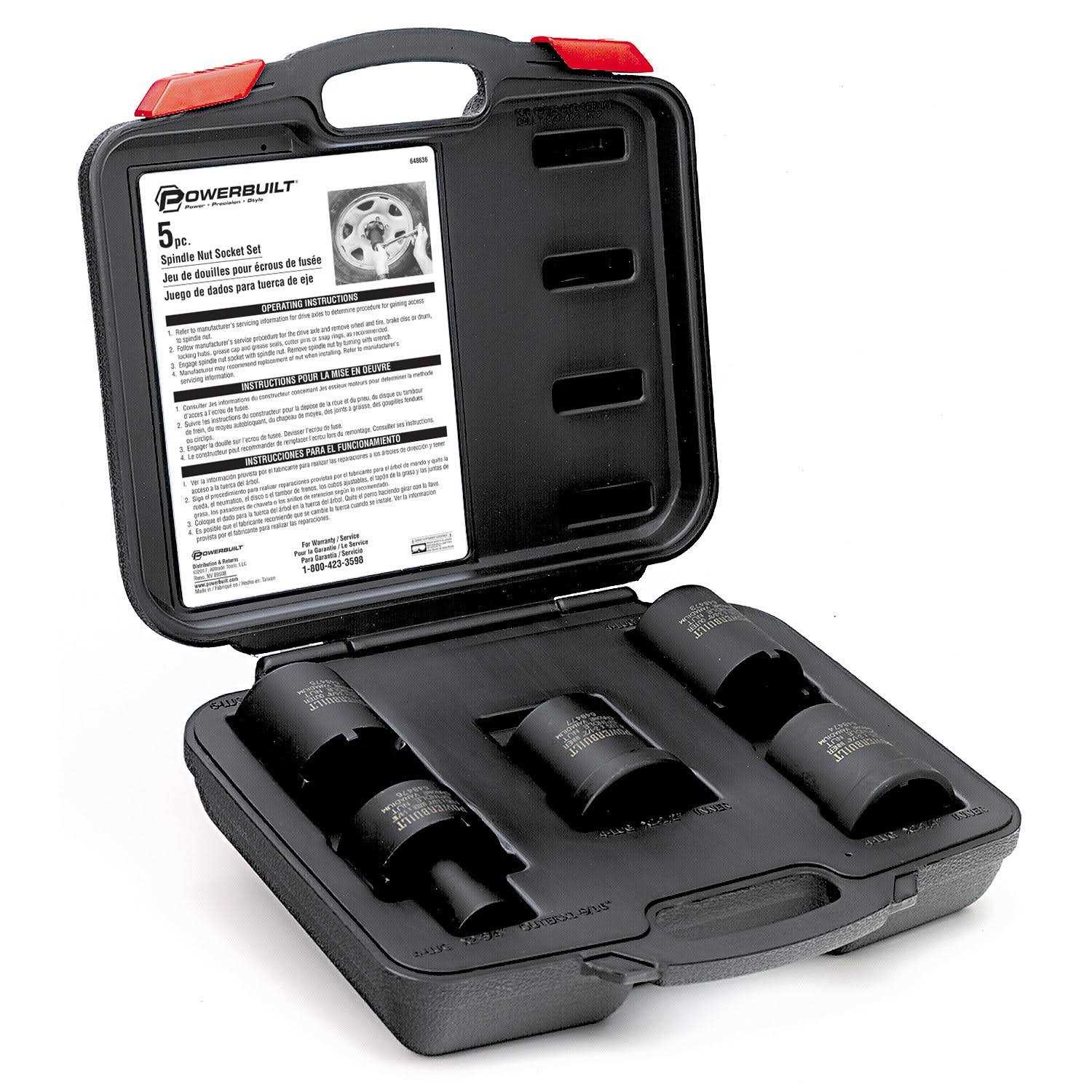 Powerbuilt Spindle Nut Socket Kit 648636 - Image 3