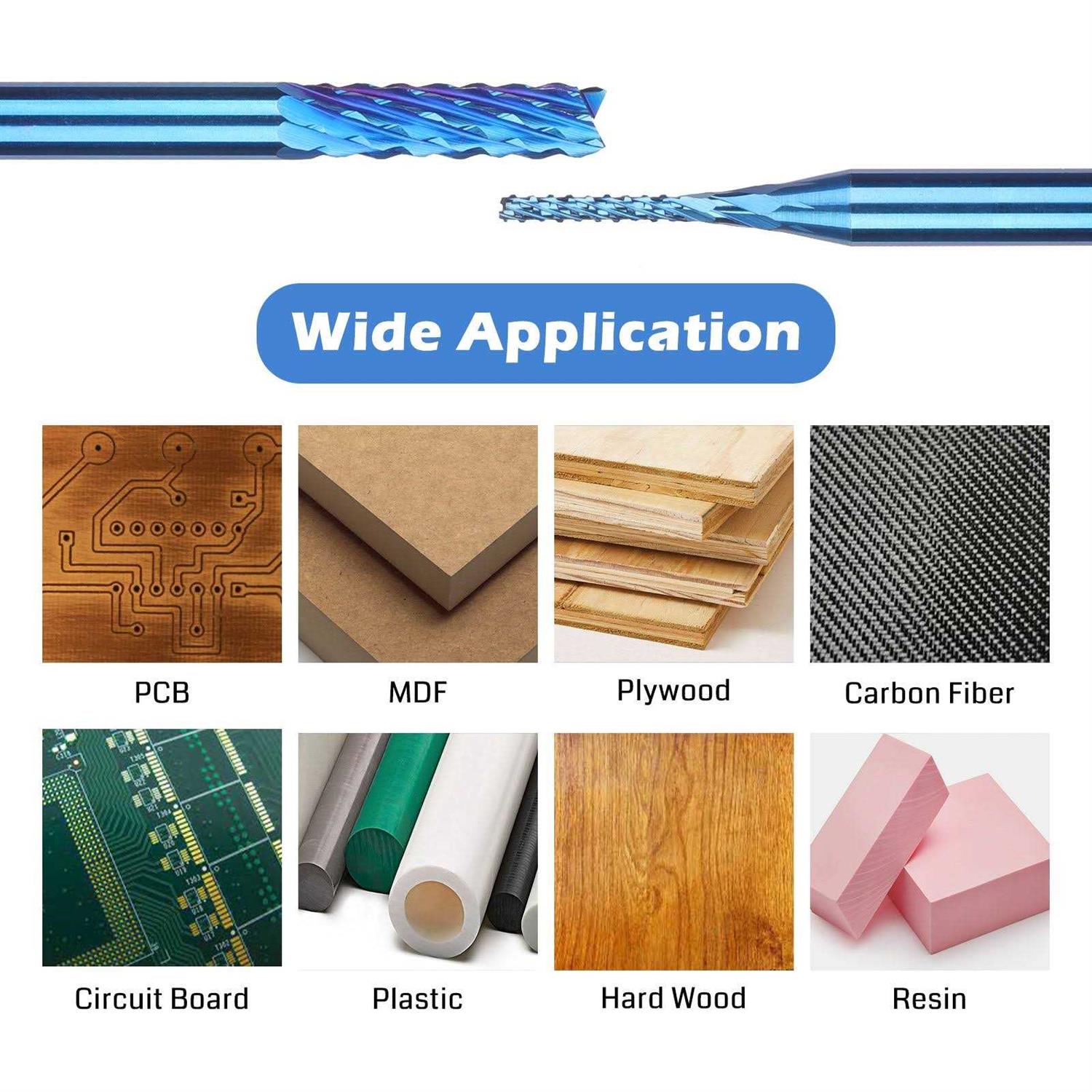 SainSmart Genmitsu 10Pcs Nano Blue Coat End Mill CNC Router Bits - Image 5