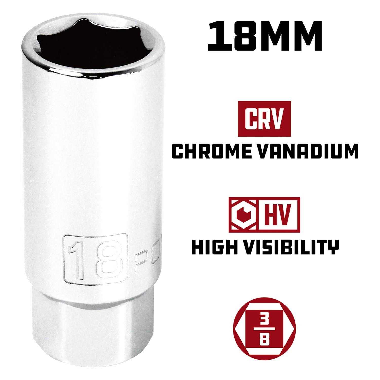 Powerbuilt 640855 3/8-Inch Drive Spark Plug Socket Set - Image 4