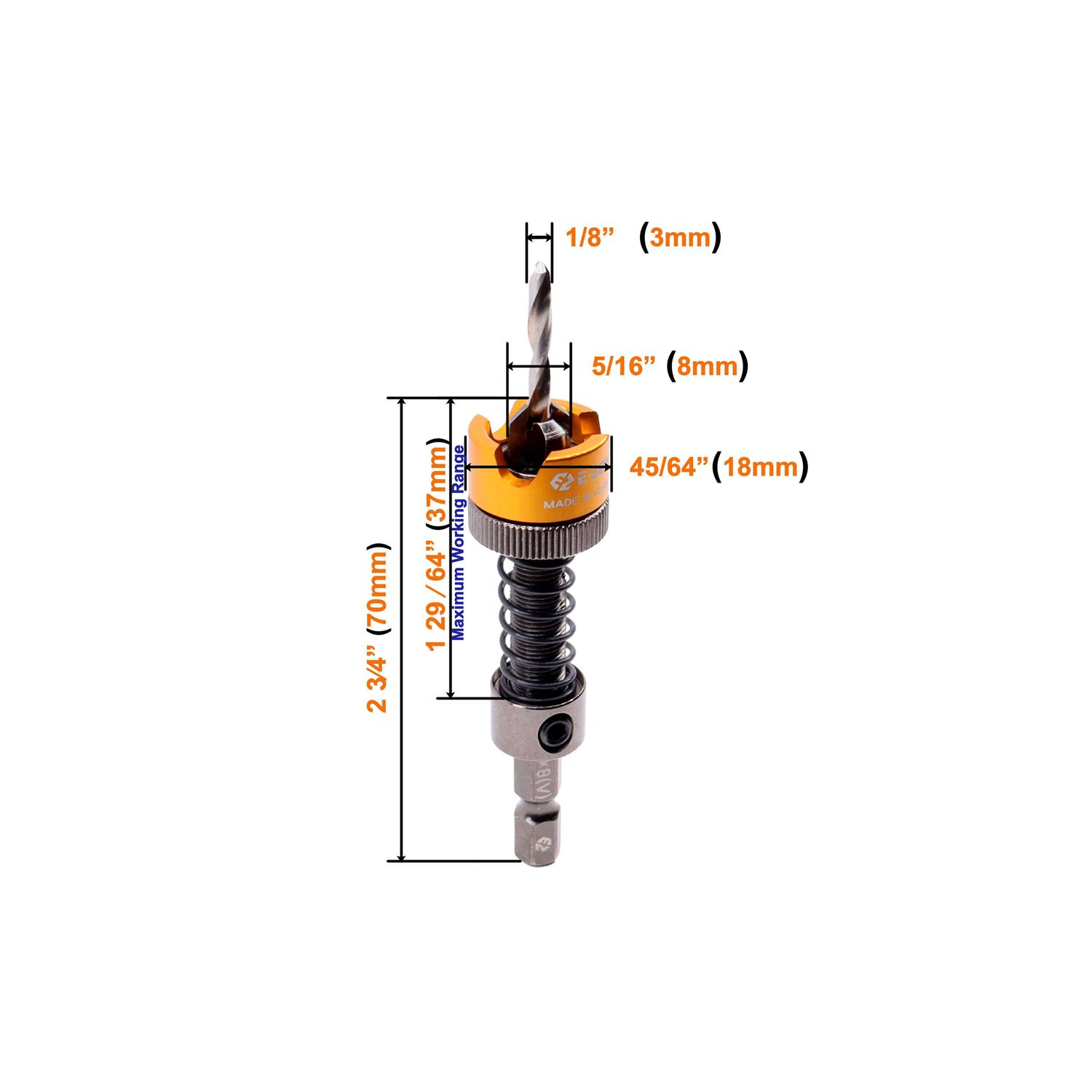 Adjustable Countersink Drill Bit Self-Adjusting Depth Control Without - Image 3