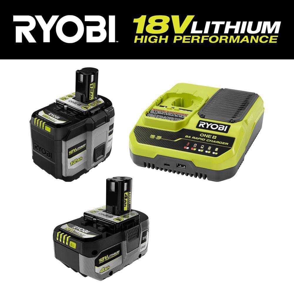 RYOBI ONE+ 18V 12.0 Ah HIGH PERFORMANCE Kit with ONE+ 8A Rapid Charger and Ah HIGH PERFORMANCE Battery