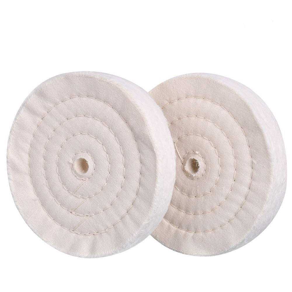 SCOTTCHEN Extra Thick Buffing Polishing Wheel 6 inch for Bench Grinder Tool with 12 Arbor Hole 2 Pcs