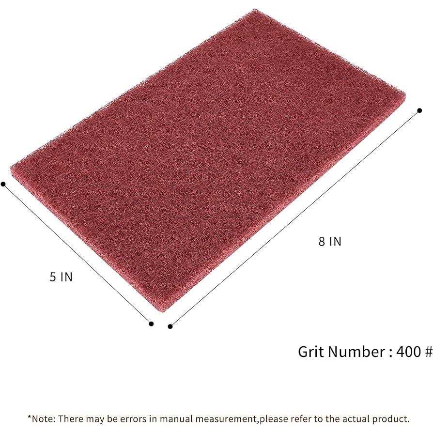 SooGree Red Scuff Pads 6Pcs Scouring Pad 7447 Very Fine Grade Hand Pads General Purpose Sanding Hand Pads 200 x 125mm/8 x 5 - Image 5