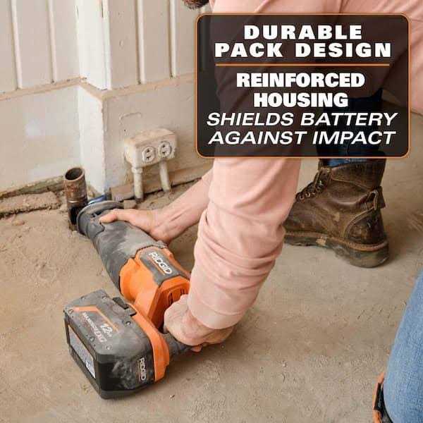 RIDGID 18V 12.0 Ah MAX Output EXP Lithium-Ion Battery with 18V Rapid Charger - Image 4