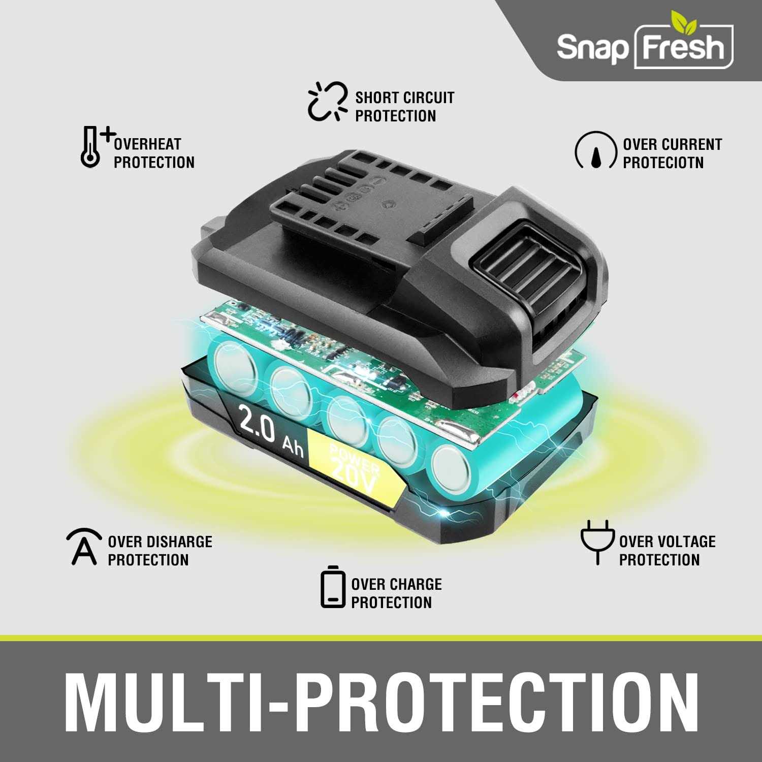 Snapfresh 20V Lithium Battery for Cordless Tools Long Life Battery Work with All Cordless Tools Only - Image 3