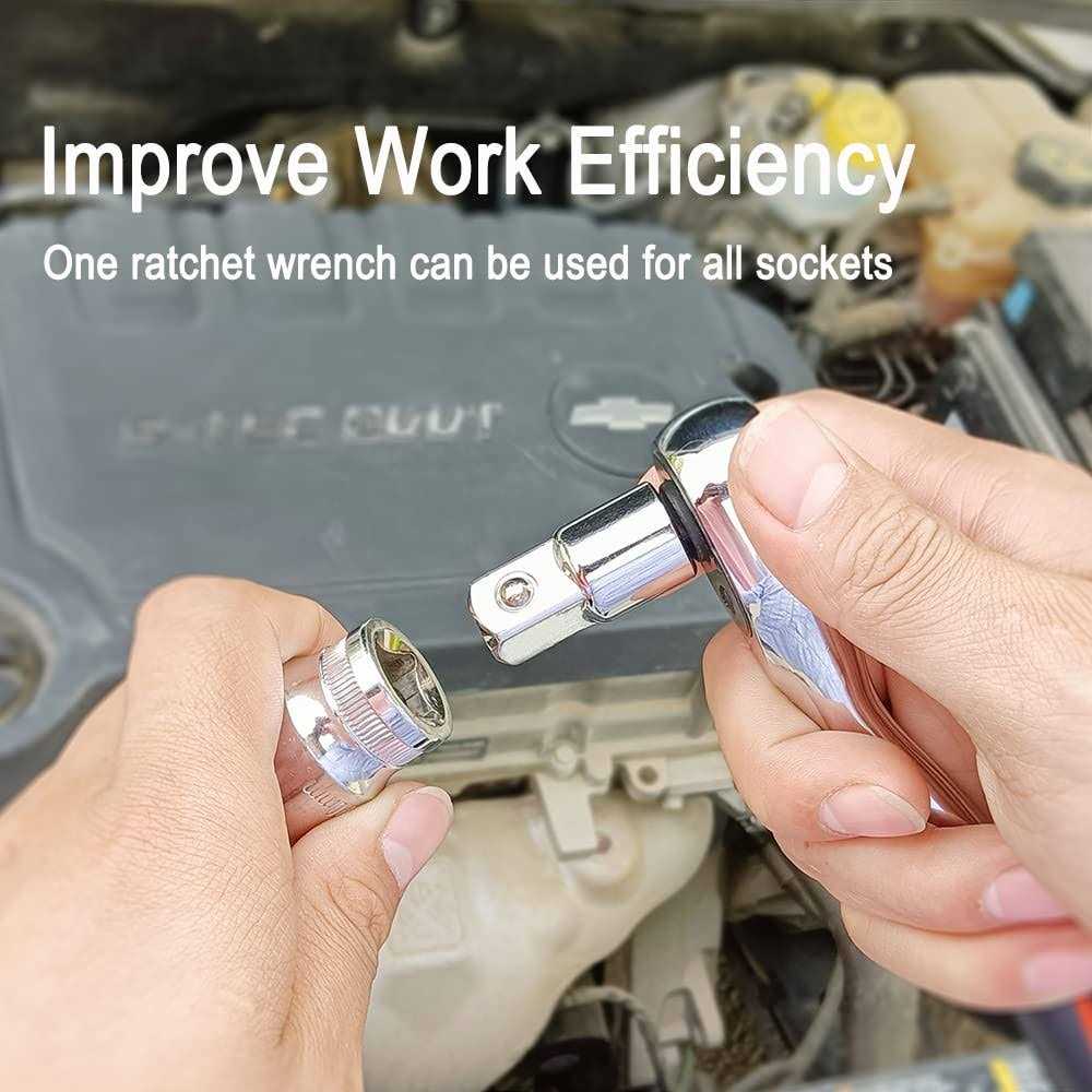 StrugDeas 6 Piece Socket Adapter and Reducer Set 1/4 3/8 - Image 2