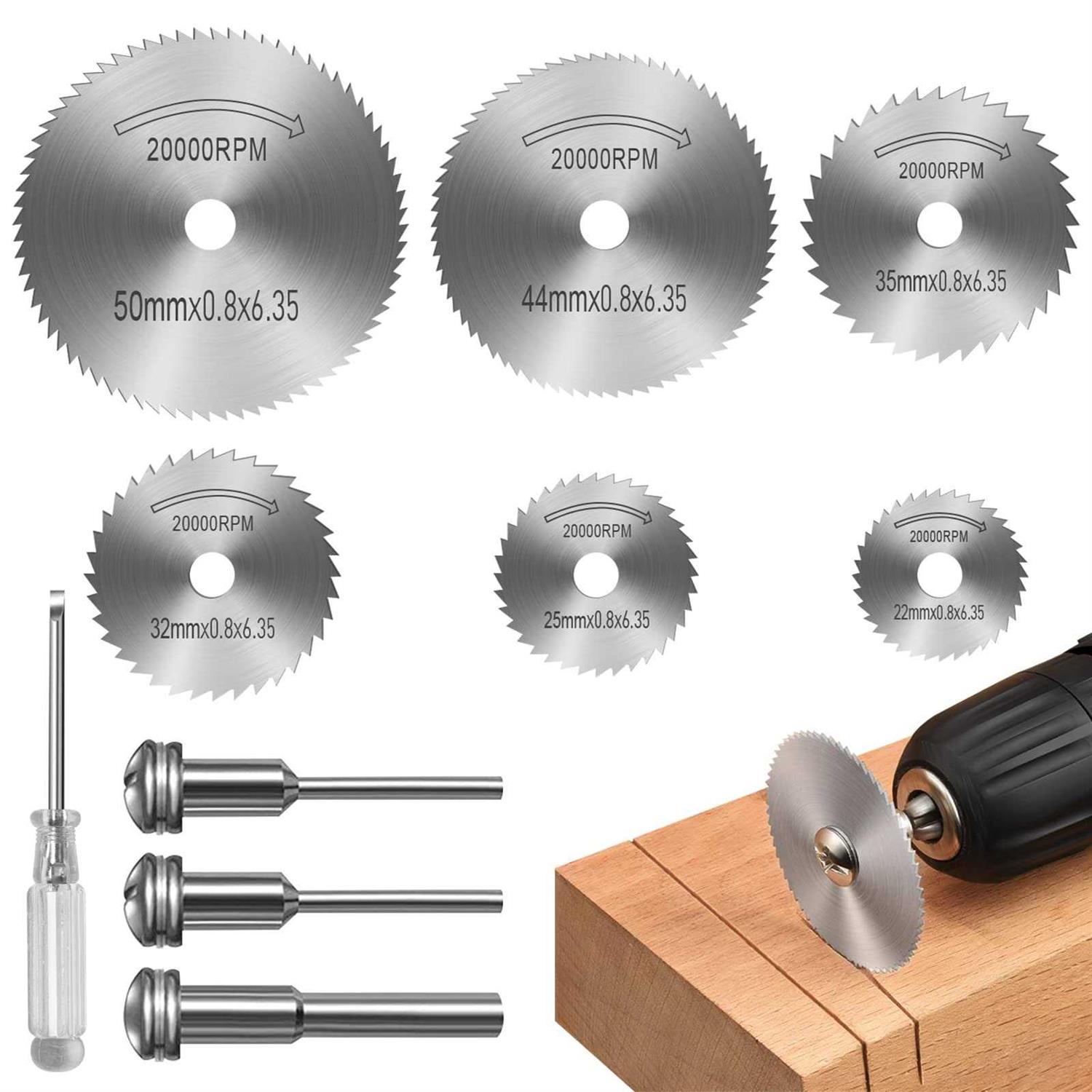 shengbenhao Cutting Wheel Set for Rotary Tool HSS Cutting Discs Circular Saw Blades for Wood Plastic Metal Cutting