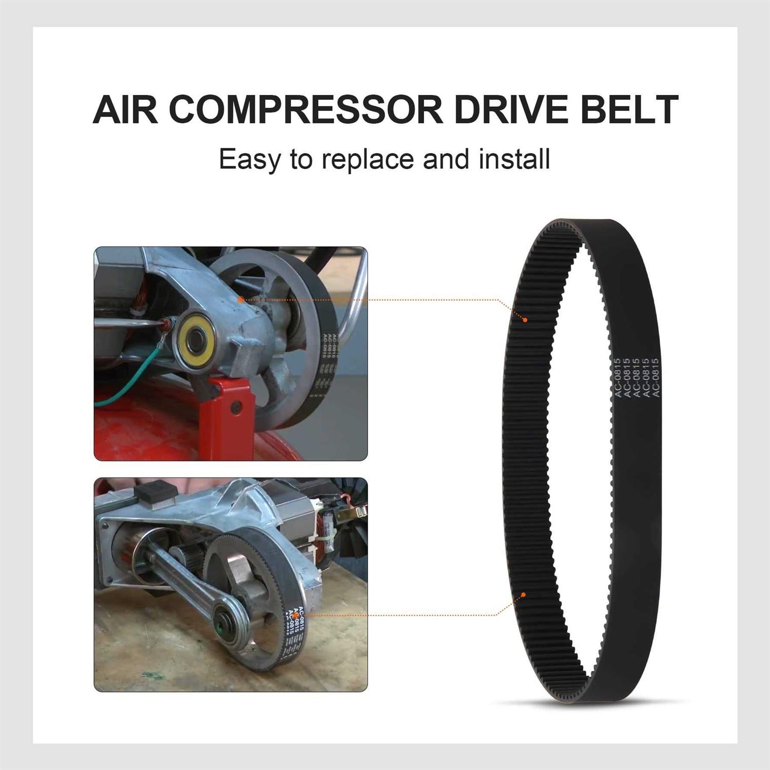 Redparts 3 Pack AC-0815 Air Compressor Belt for Dewalt Devilbiss Porter Cable Makita Sears Craftsman CAC-1311 CAC-1342 - Image 2