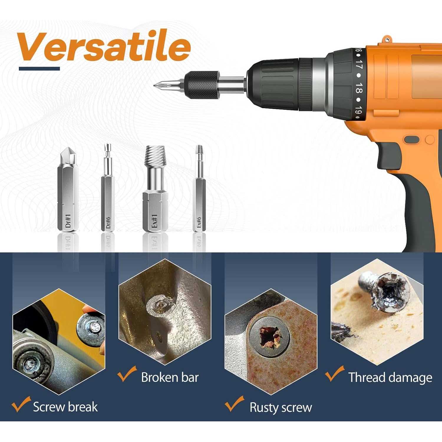 Nuovoware Damaged Screw Extractor Set Upgraded 33 PCS Easy Out Stripped Screw Extractor Kit - Image 3