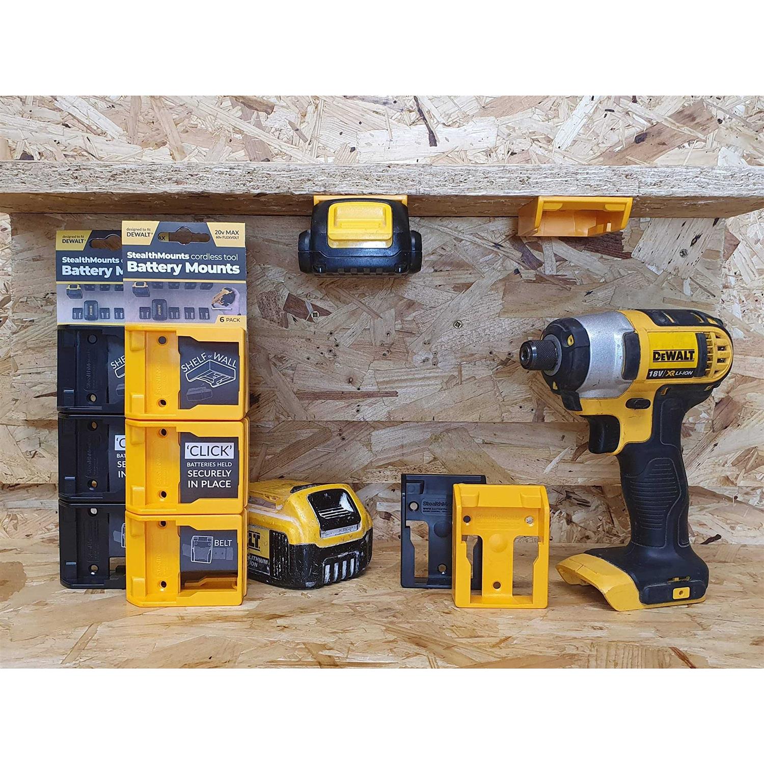 StealthMounts 20V DeWalt Battery Holder 6 Pack of DeWalt Battery Mount - Image 3