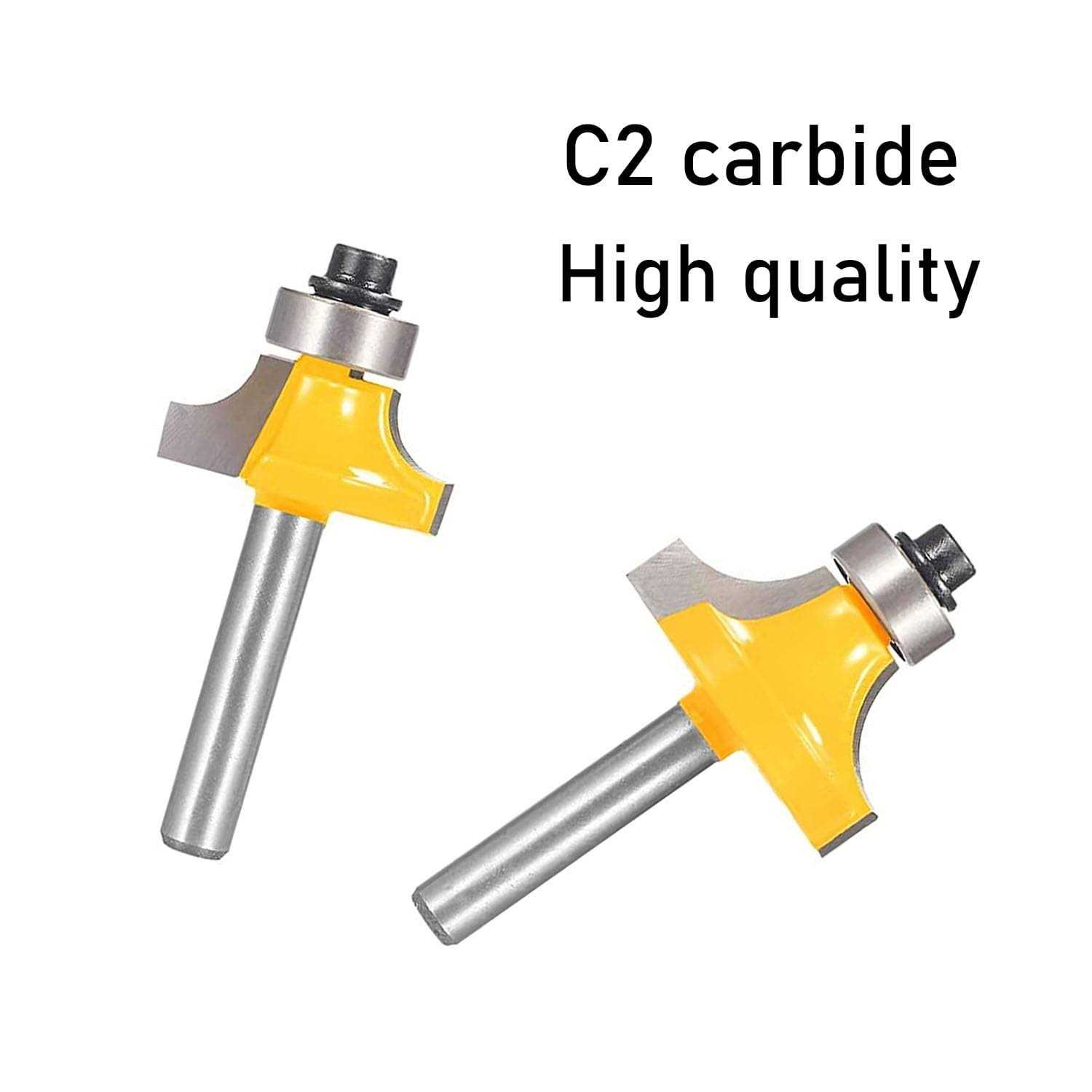 Totowood Roundover Router Bit Set,4pcs Router Bit Set,1/4 inch Shank,Radius in 1/8 - Image 2