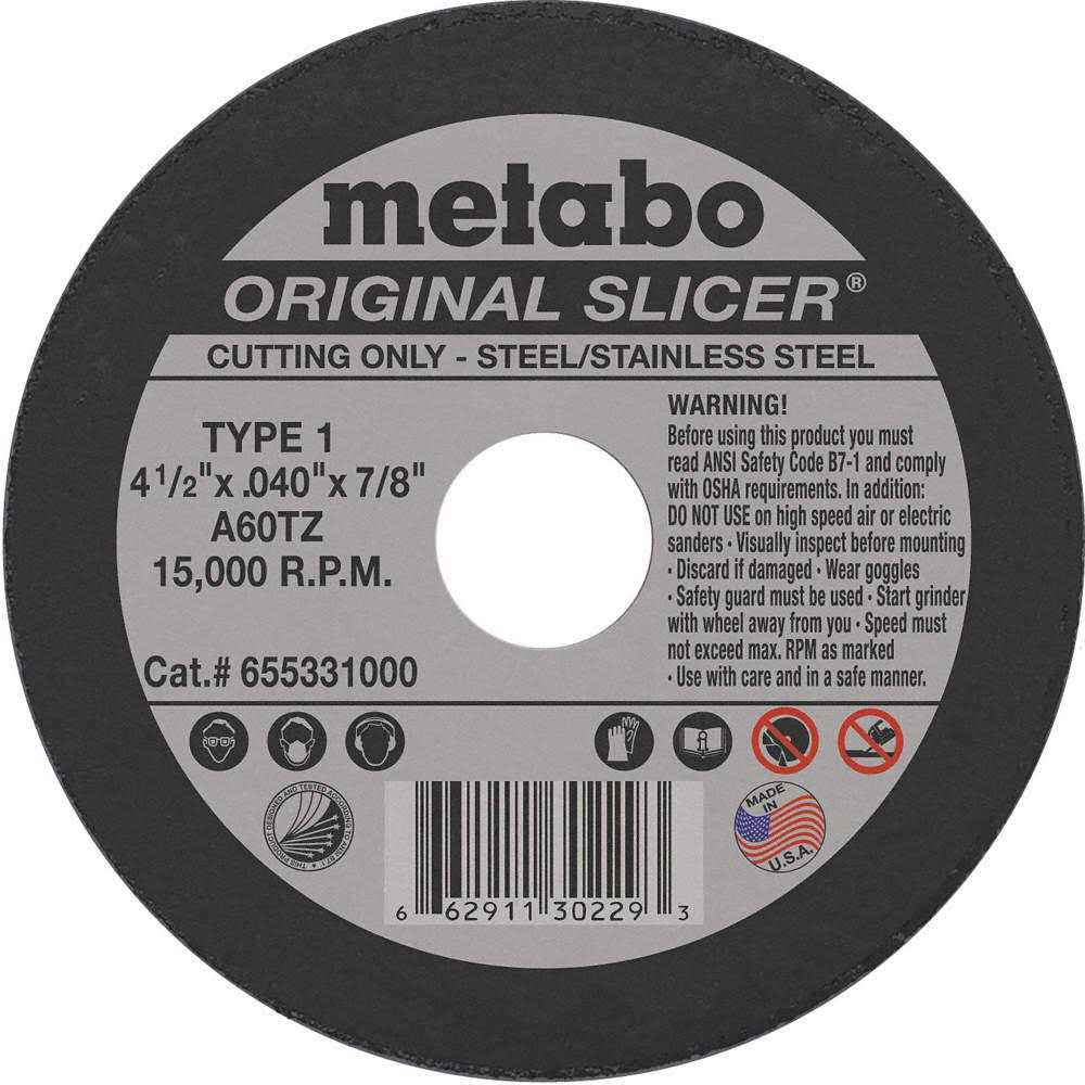 Metabo 655331000 4-1/2 Slicer Cutting Wheel