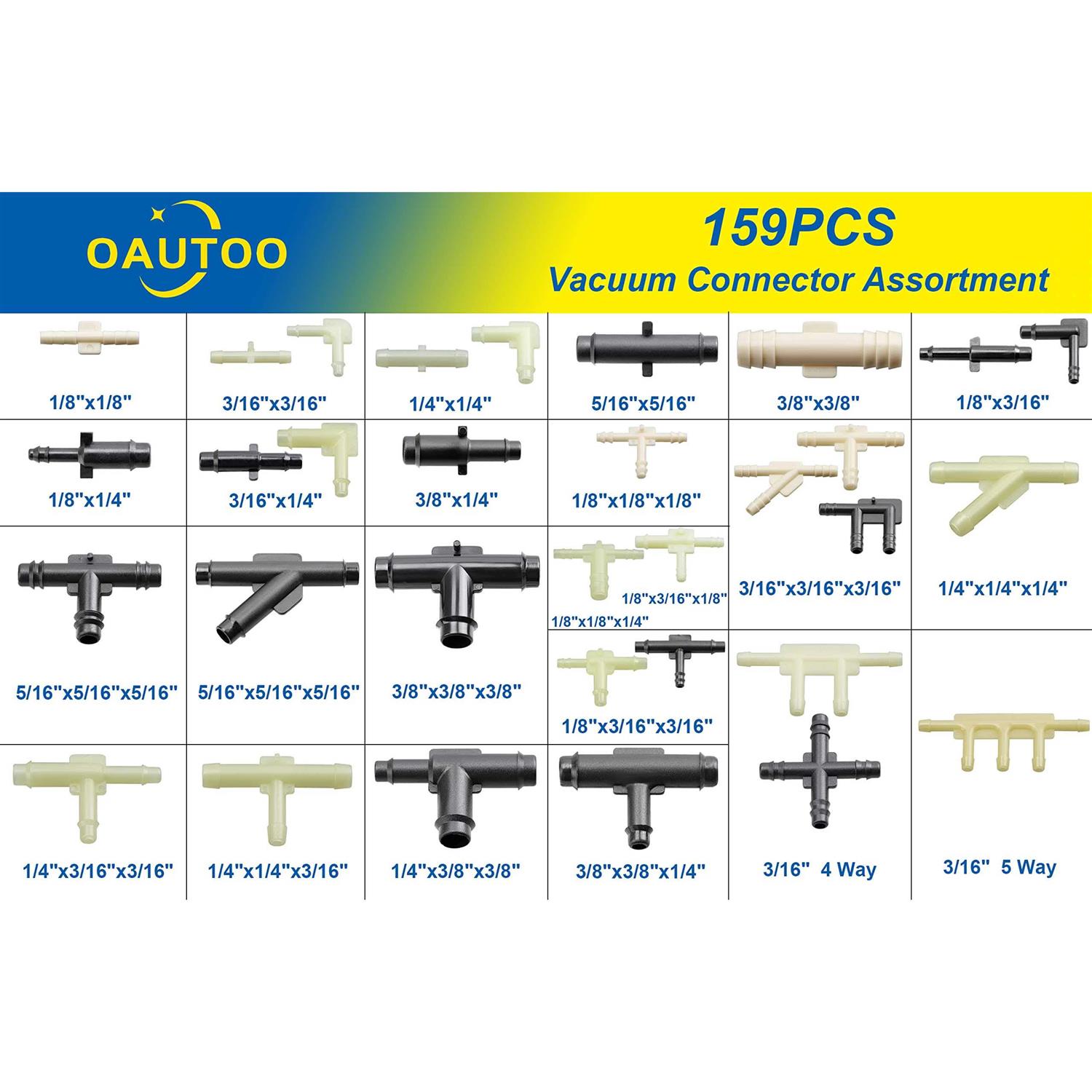 Oautoo 32 Size Automotive Vacuum Tubing Connector Vacuum Tee Connector - Image 3