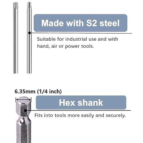 aiyun 11-Piece Torx Security Bit Set S2 Steel Magnetic Security Screwdriver Set 3 Inch Star Screwdriver for Shark Vacuum T6-T40 - Image 3