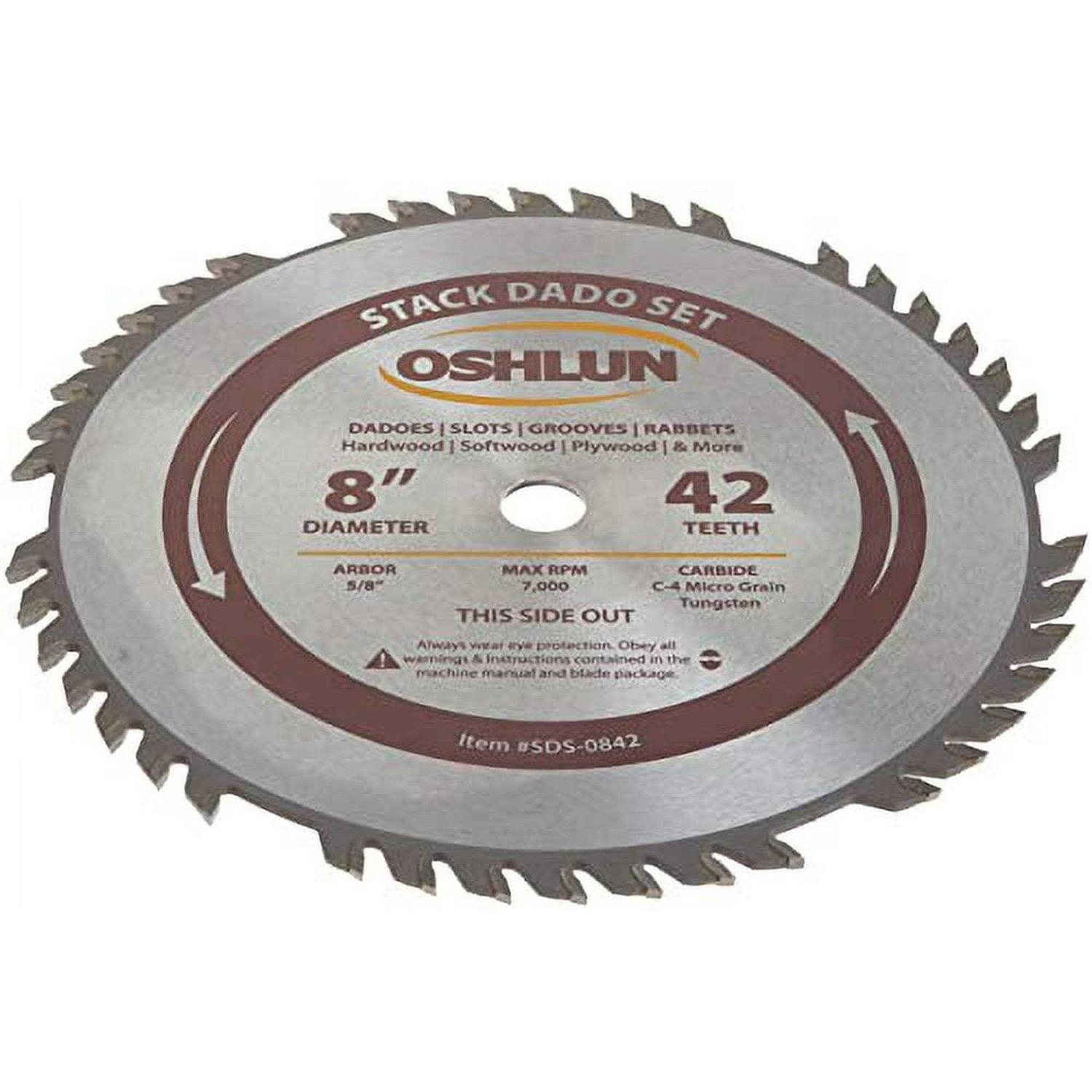 Oshlun SDS-0842 8-Inch 42 Tooth Stack Dado Set with 5/8-Inch Arbor - Image 3