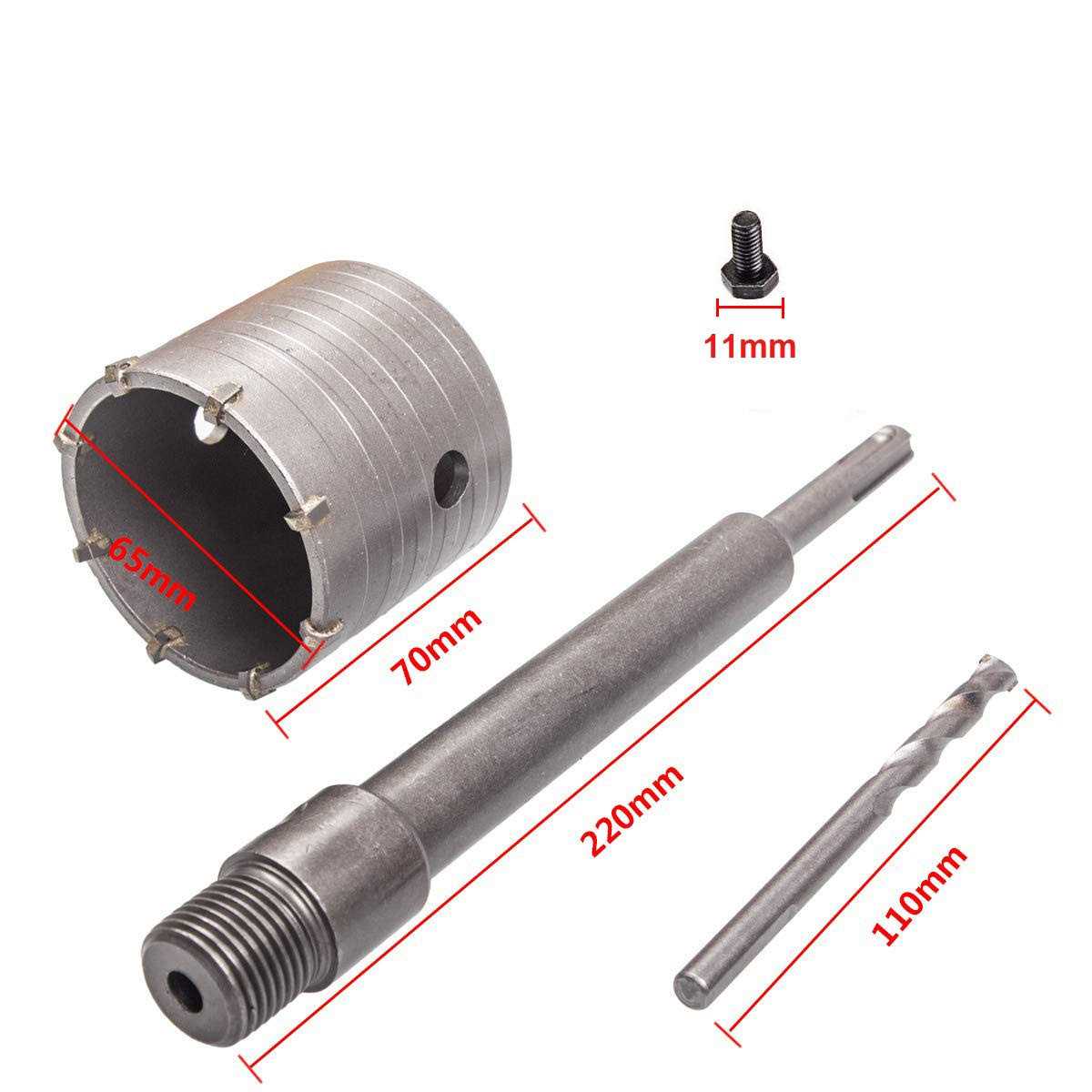 Certbuy 2 1/2 Inch Concrete Hole Saw with Sds Plus Shank 65mm Wall Hole Saw Drill Bit For Brick Concrete Cement Stone - Image 2