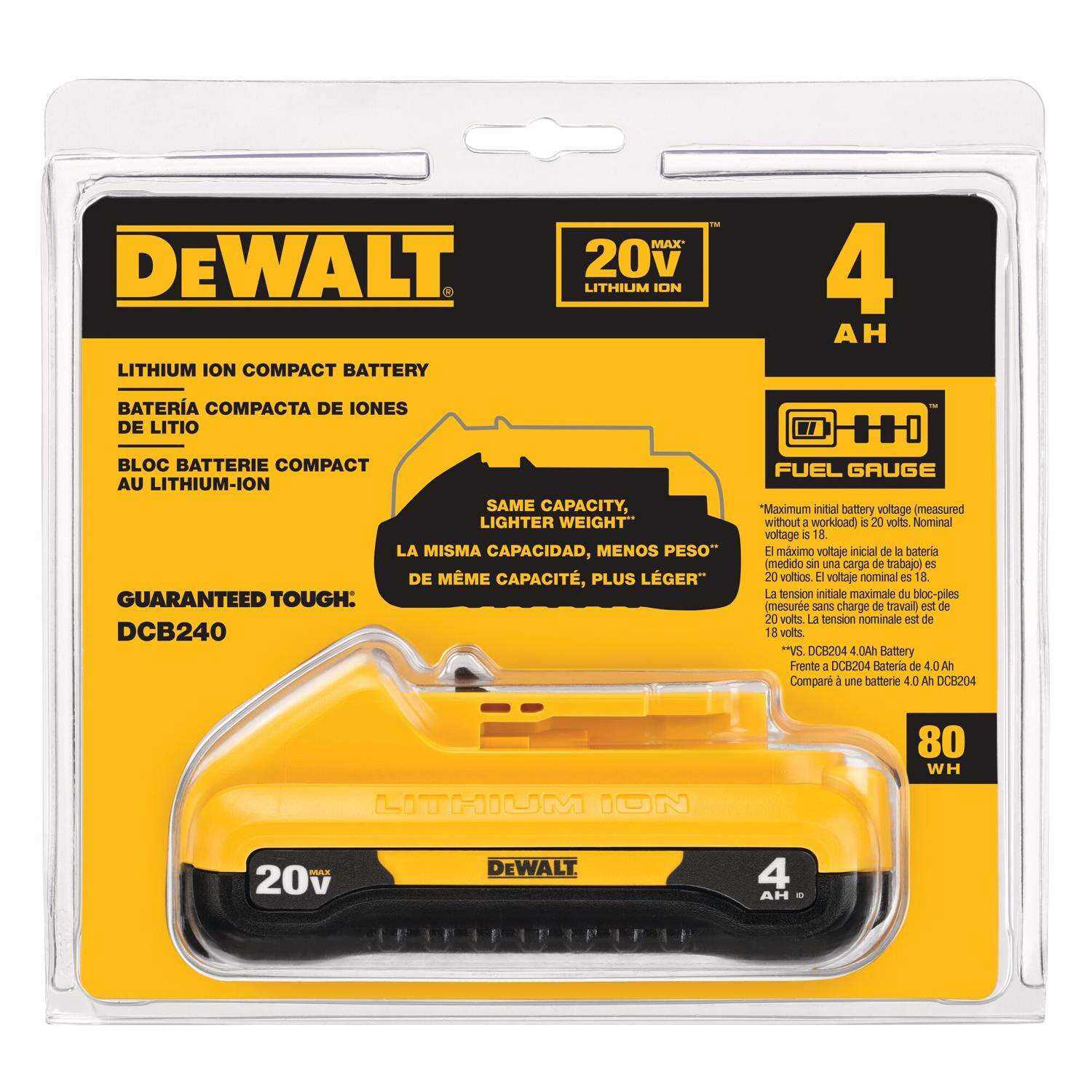 Dewalt 20V MAX 4Ah Compact Lithium Ion Battery DCB240 - Image 4