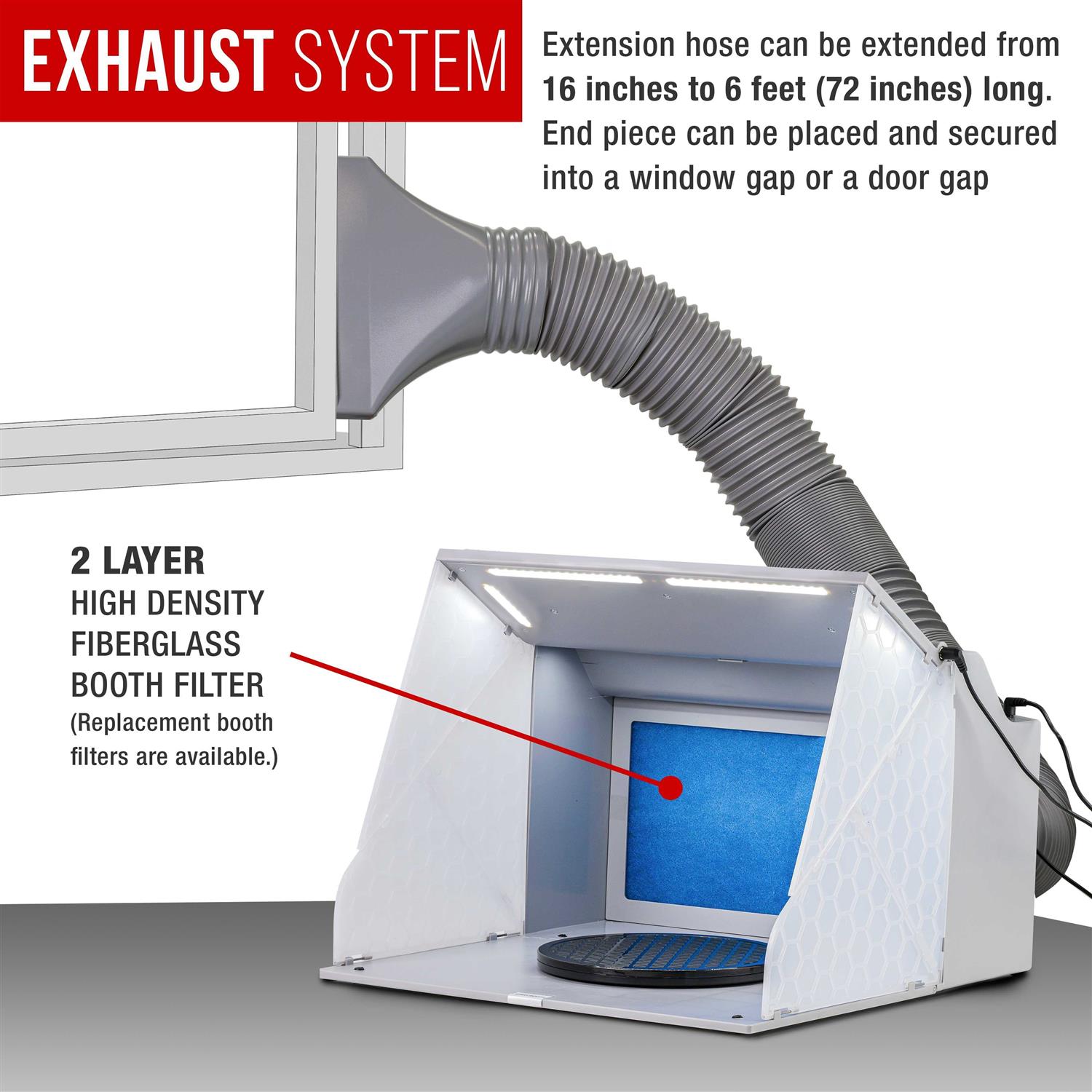 Master Airbrush Portable Hobby Airbrush Paint Spray Booth Kit with 4 LED Lights - Image 4