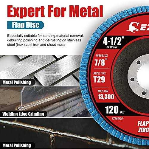 EZARC Flap Discs 40 Grit 4 1/2 x 7/8-Inch Flap Sanding Disc - Image 3