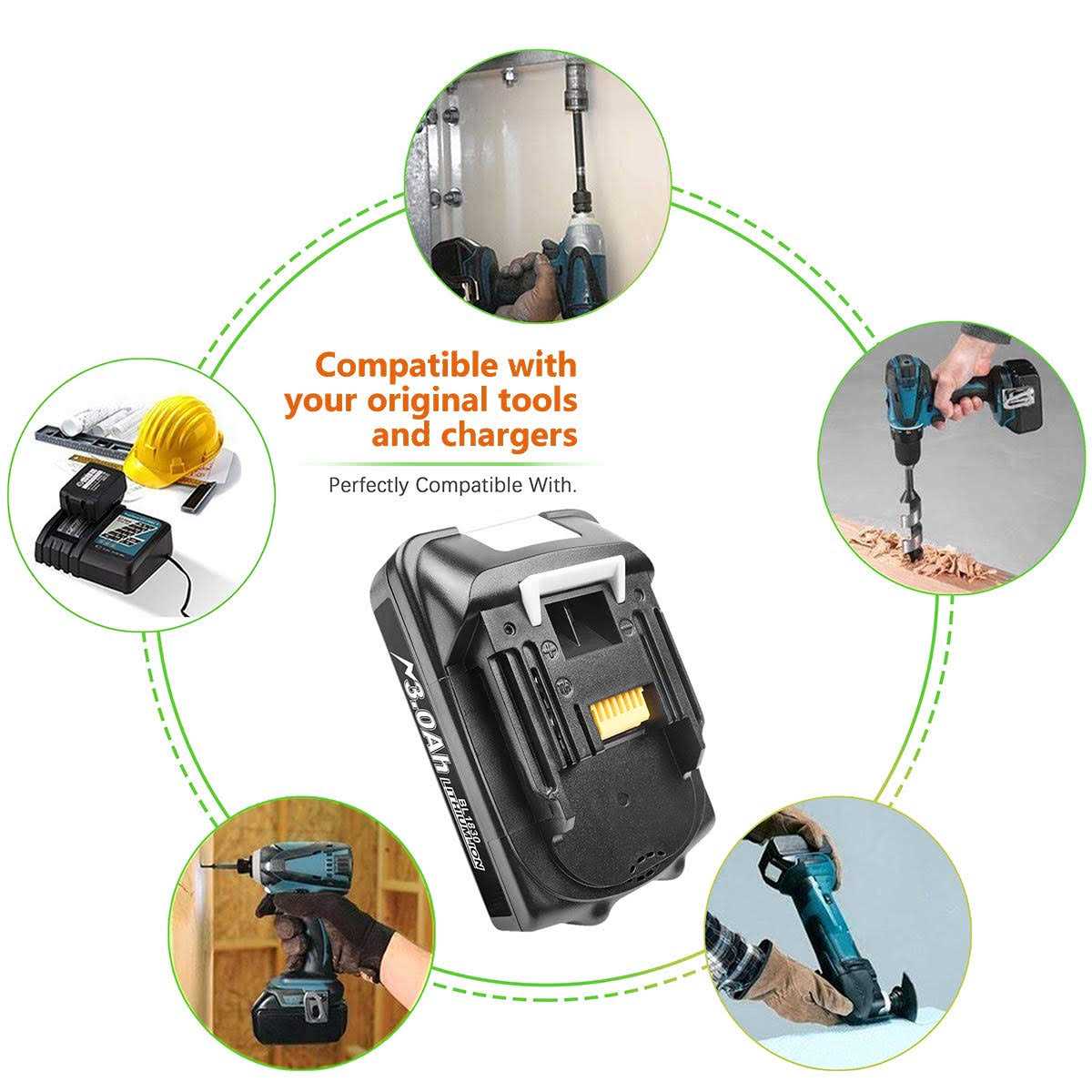 Powtree Bl1815 18V 3.0Ah LXT Lithium-ion Replacement Battery for Makita Bl1815 - Image 3