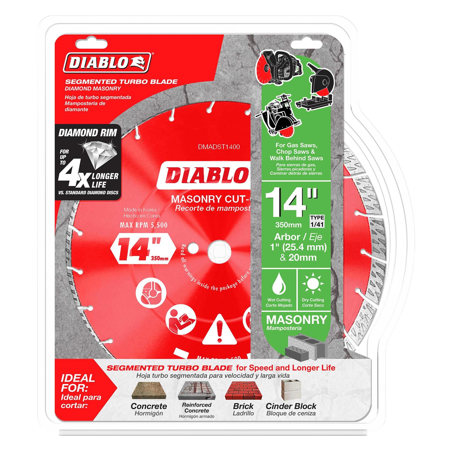 Diablo DMADST1400 14 in Diamond Segmented Turbo Cut-Off Discs for Masonry - Image 3