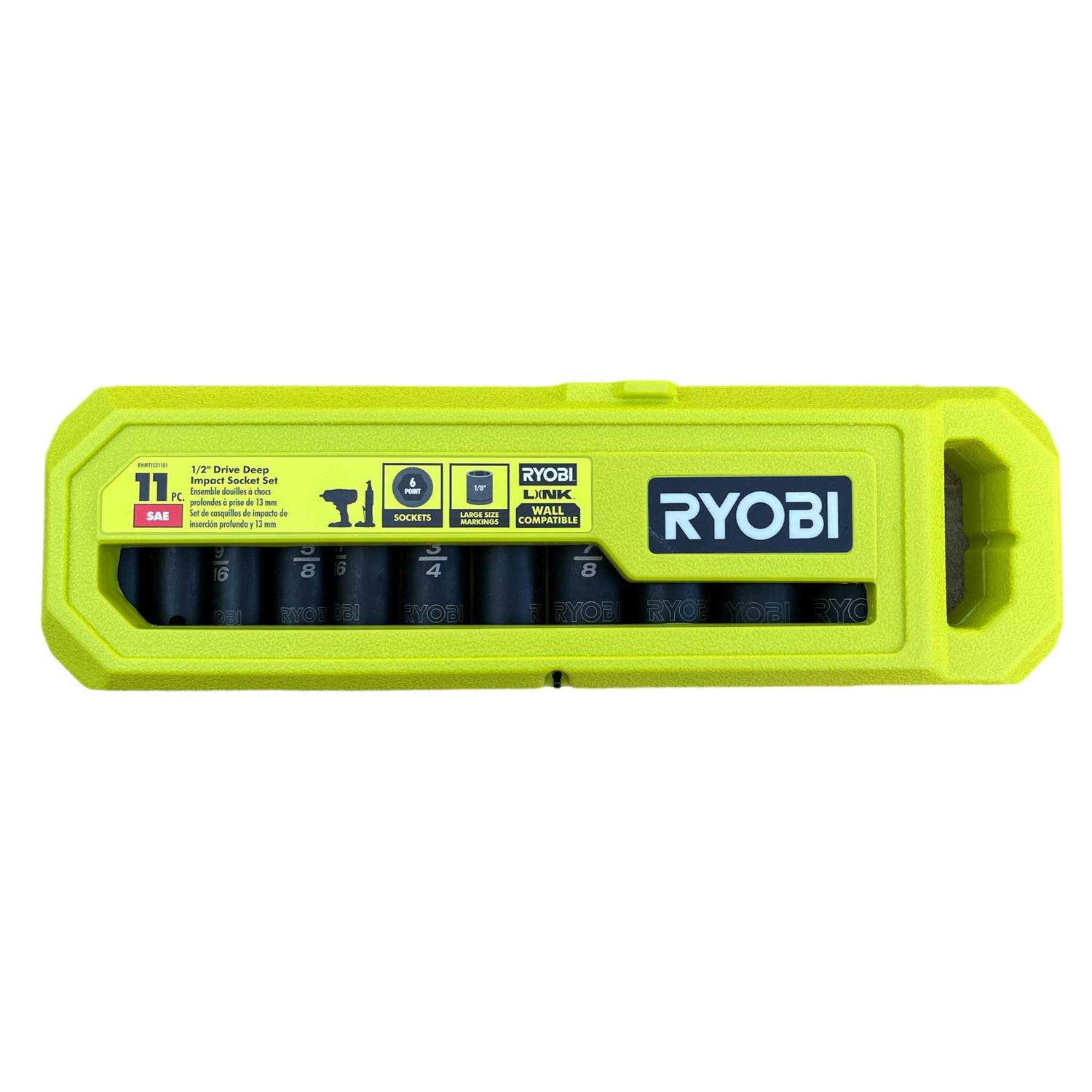 RYOBI 1/2 in. SAE Deep Impact Socket Set