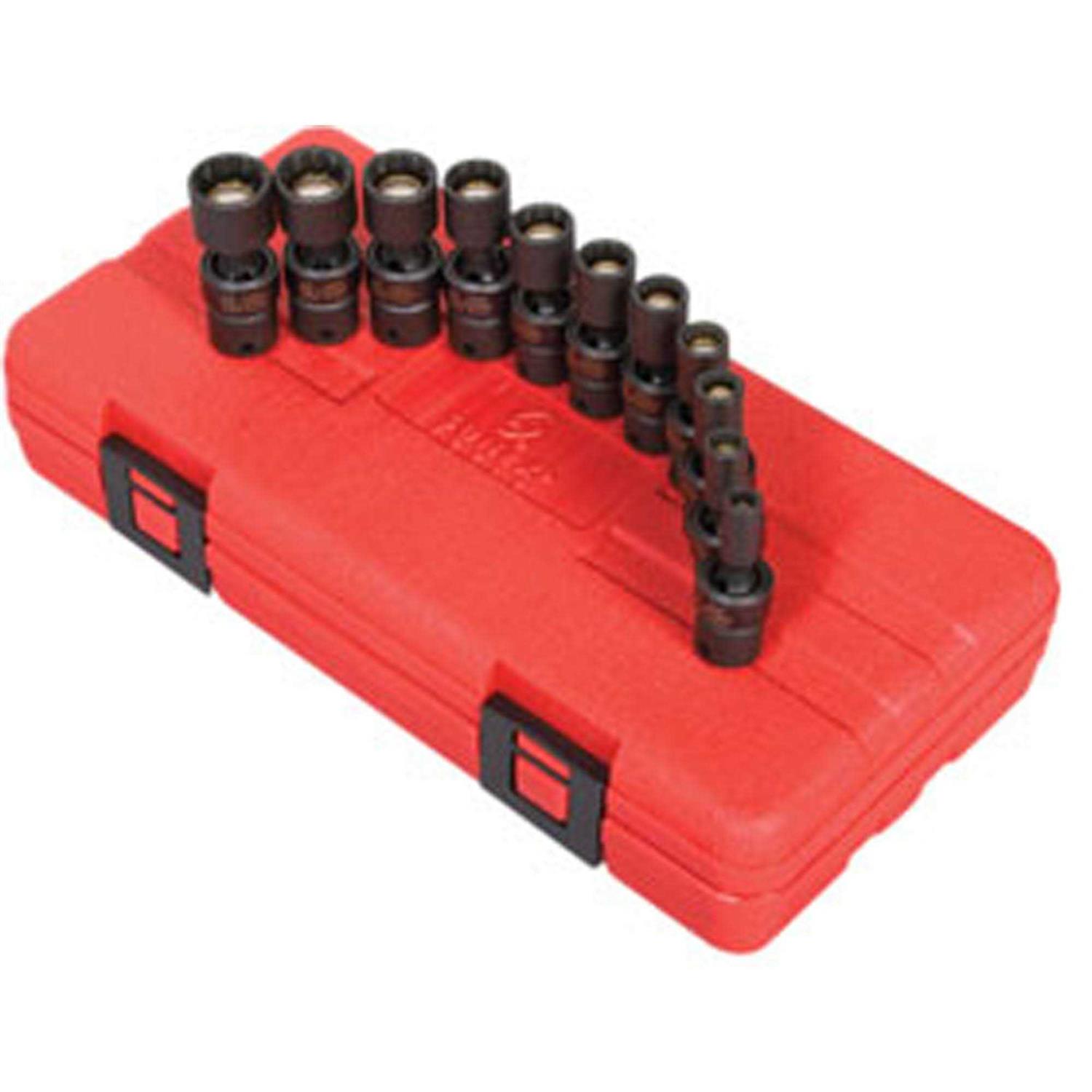 Sunex 1825 1/4 Drive Metric 12 Point Universal Magnetic Impact Socket Set